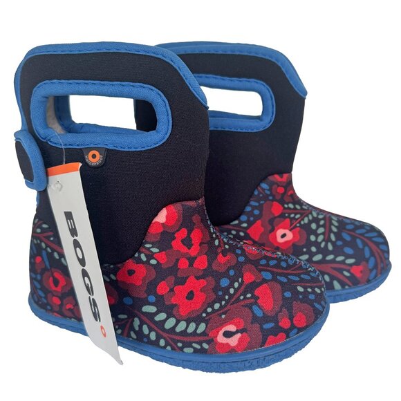 Bogs Boots Waterproof Fuzzy Lined Flower Pattern Toddler Girls Size 8 NWT - Picture 2 of 9